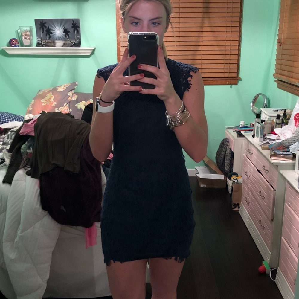 Navy blue lace dress